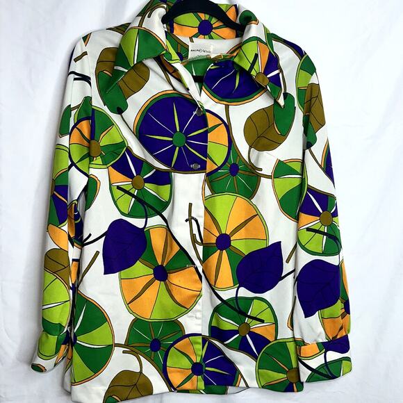 Vintage Ralph Originals Mens Size Large Pearl Button Long Sleeve Disco Shirt - Picture 1 of 6